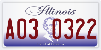 IL license plate A030322