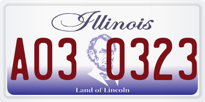 IL license plate A030323