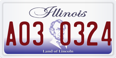 IL license plate A030324