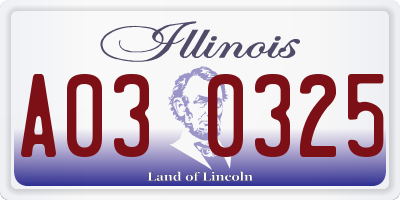 IL license plate A030325