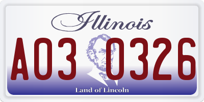 IL license plate A030326