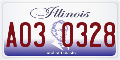 IL license plate A030328