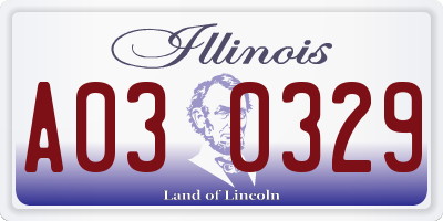 IL license plate A030329