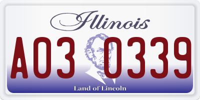 IL license plate A030339