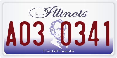 IL license plate A030341