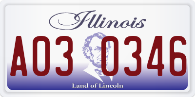 IL license plate A030346