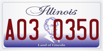 IL license plate A030350