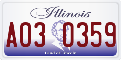 IL license plate A030359