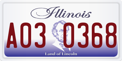 IL license plate A030368