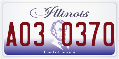 IL license plate A030370