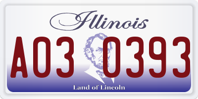 IL license plate A030393