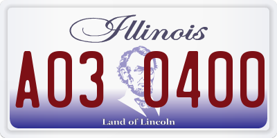 IL license plate A030400