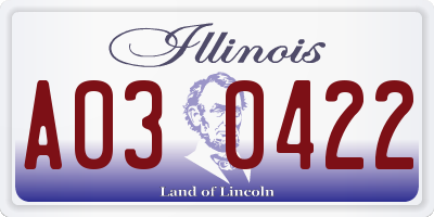 IL license plate A030422