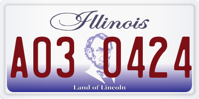 IL license plate A030424