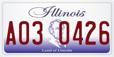 IL license plate A030426