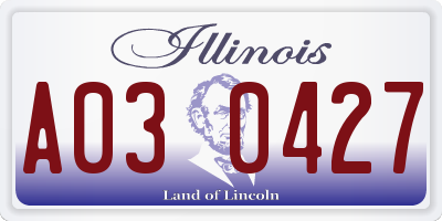 IL license plate A030427