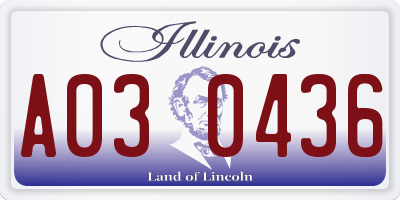 IL license plate A030436