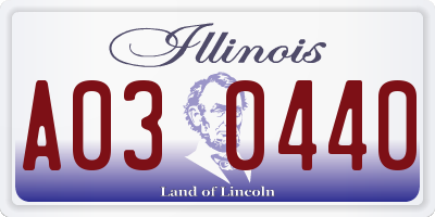 IL license plate A030440