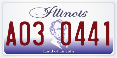 IL license plate A030441