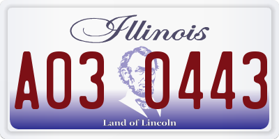 IL license plate A030443