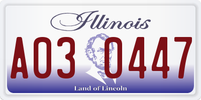 IL license plate A030447