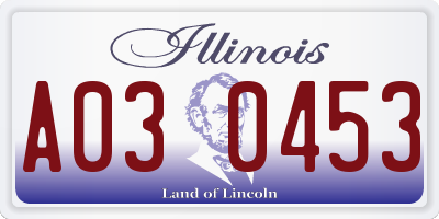 IL license plate A030453
