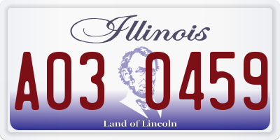 IL license plate A030459