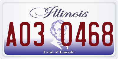 IL license plate A030468