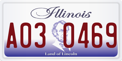 IL license plate A030469