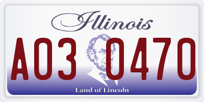 IL license plate A030470