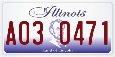 IL license plate A030471