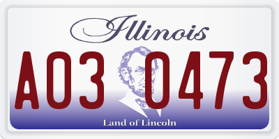 IL license plate A030473