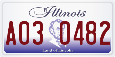 IL license plate A030482