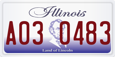 IL license plate A030483
