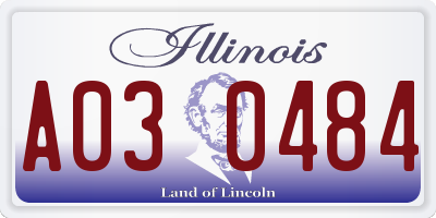 IL license plate A030484