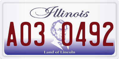 IL license plate A030492