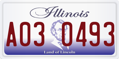 IL license plate A030493