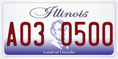 IL license plate A030500