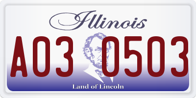 IL license plate A030503