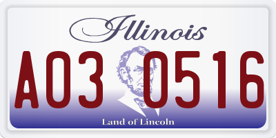 IL license plate A030516