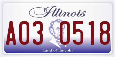 IL license plate A030518