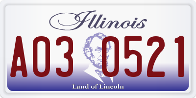 IL license plate A030521