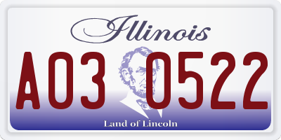 IL license plate A030522