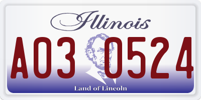 IL license plate A030524