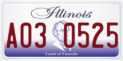 IL license plate A030525