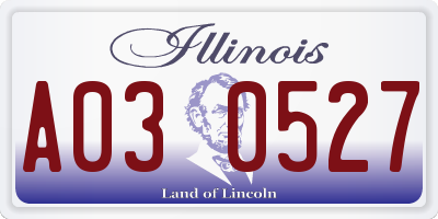 IL license plate A030527