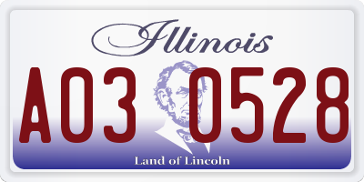 IL license plate A030528