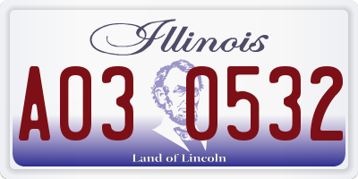 IL license plate A030532
