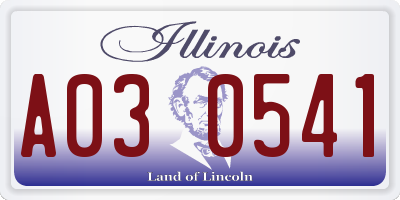 IL license plate A030541
