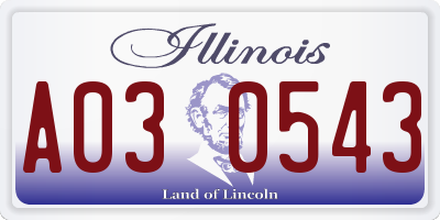 IL license plate A030543